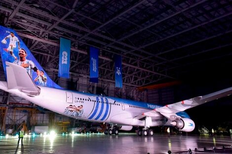 La Selección vuelve al país en un avión de Aerolíneas Argentinas.