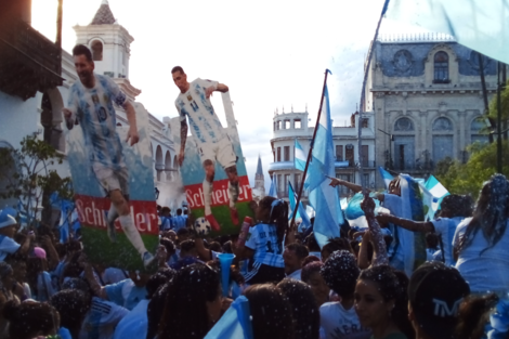 Los festejos de la copa del mundo de fútbol en Salta