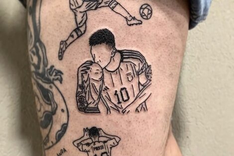 Los hinchas argentinos comparten los diseños de sus tatuajes de la selección argentina. Twitter/@andremarinpuig