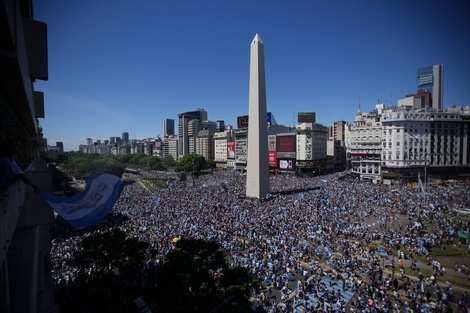 El festejo por el Mundial alrededor del obelisco.