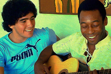 Diego Maradona y Pelé, dos grandes del fútbol mundial, juntos en Río de Janeiro.