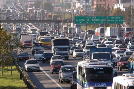 Embotellamiento en Panamericana. Imagen: NA.