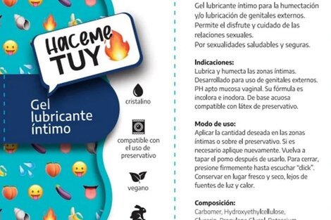 "Haceme tuyo" no es un programa, sino "una inscripción en el packaging" de los geles de 2gr.