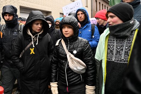 La reconocida activista climática de 19 años Greta Thunberg llegó este sábado a Lützerath. (Foto: AFP) 