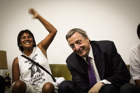 Milagro Sala en uno de sus encuentros con Néstor Kirchner 