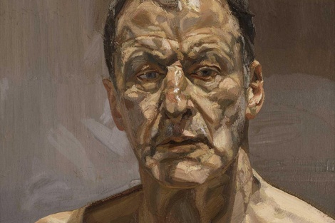 Autoretrato de Lucian Freud, un artista sensible a la vida interna velada. 