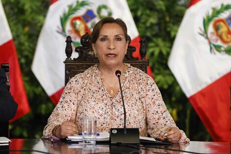 Boluarte, en su discurso en el Palacio de Gobierno de Lima (Foto: EFE).