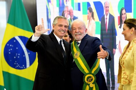 Alberto Fernández en la asunción de Lula como presidente de Brasil. 