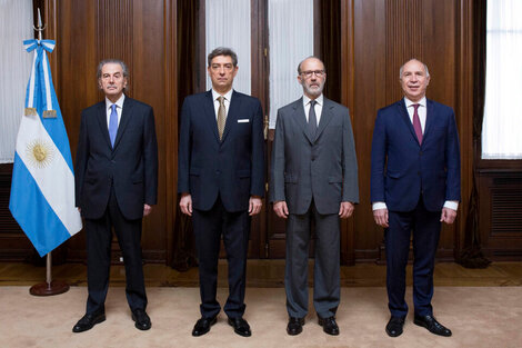 Juan Carlos Maqueda, Horacio Rosatti Carlos Rosenkrantz y Ricardo Lorenzetti, los jueces de la Corte Suprema. 