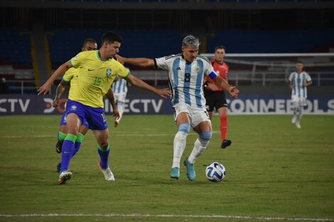 El volante Gino Infantino malogró un tiro penal a los 25 minutos de la primera etapa. (Foto: Selección Argentina)