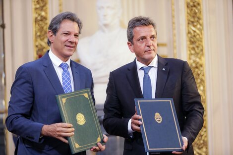 Fernando Haddad y Sergio Massa, titulares de Hacienda de Brasil y Argentina.