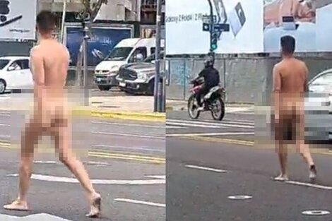 Corrió desnudo por Avenida del Libertador y terminó detenido