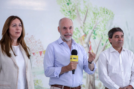 María Eugenia Vidal, Horacio Rodríguez Larreta y Fernán Quirós, en campaña.