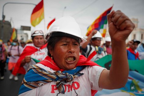 Protesta contra elgobierno de Boluarte en Lima.