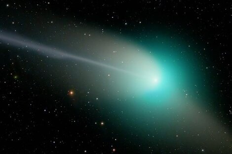 Se lo denomina cometa verde por su composición química: dicarbos y cyanogen. Foto: Planetario de la Ciudad de Buenos Aires “Galileo Galilei”