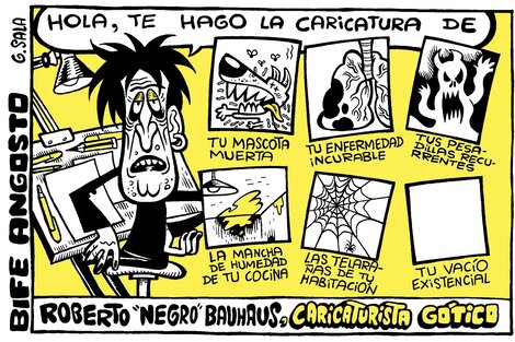 Roberto "Negro" Bauhaus, caricaturista gótico