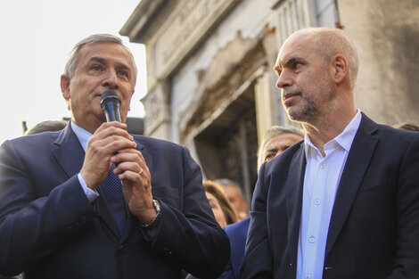 El gobernador jujeño Gerardo Morales junto al porteño  Horacio Rodríguez Larreta.