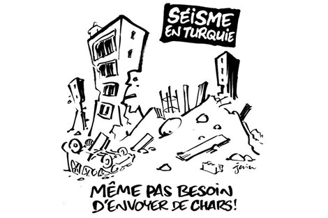 Charlie Hebdo, criticada por su humor sobre el terremoto en Siria y Turquía