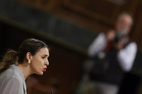 La ministra de Igualdad, Irene Montero, en el pleno del Congreso que debate la ley del aborto y la ley trans.