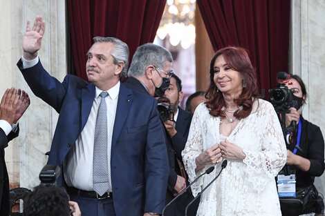 Alberto Fernández y Cristina Kirchner en la Asamblea Legislativa 2022