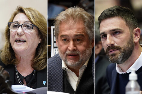 Diputados socialistas Mónica Fein y Enrique Estévez Boero y el perottista Roberto Mirabella (en el centro).