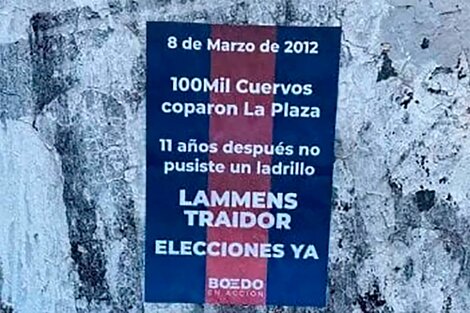 Los afiches que aparecieron en las últimas horas contra Lammens. 