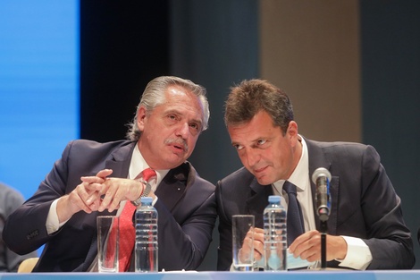 El Presidente, Alberto Fernández, y el ministro de Economía, Sergio Massa.  (Fuente: Télam)