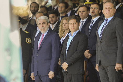 Kicillof y Fernández, cerca de Berni. La seguridad bajo discusión.