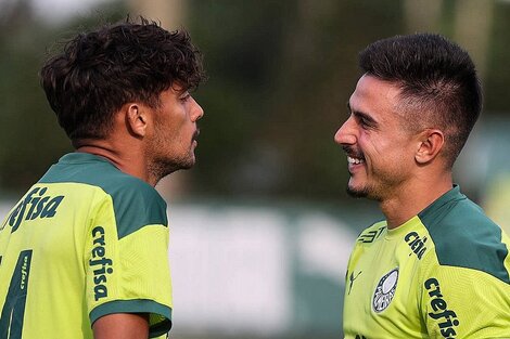 Scarpa y Bigode, cuando eran compañeros en Palmeiras, antes de la estafa