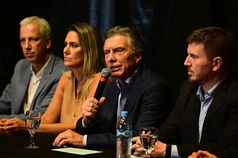 Macri con Angelini, Losada y Scarpín en una de las actividades. (Fuente: Sebastián Granata)