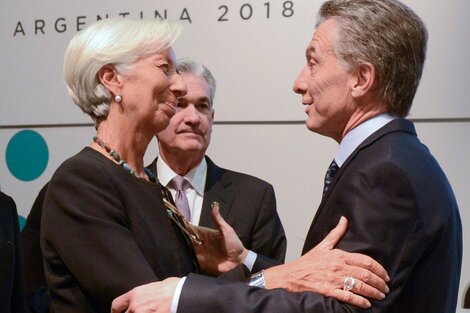 Macri, el ex ministro Dujovne y la Lagarde, ex jefa del FMI