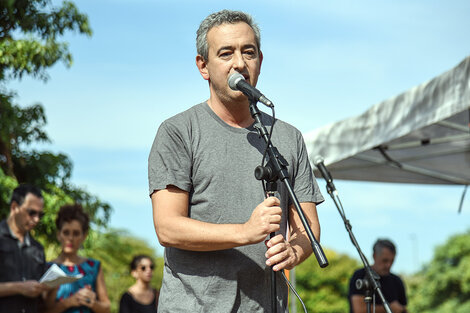 Javkin en el acto en el Bosque de la Memoria