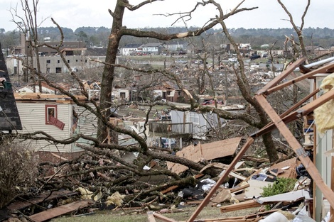 Los tornados han dejado a su paso un rastro de destrucción con árboles y postes eléctricos arrancados del suelo (Foto: AFP).