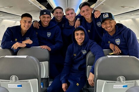 Los jugadores de Boca rumbo a Venezuela (Fuente: Prensa Boca)