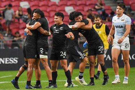 Festejo de los All Blacks ante Los Pumas (Fuente: AFP)