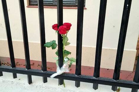 Las rosas en la reja de la nueva sede de la UIF Rosario.