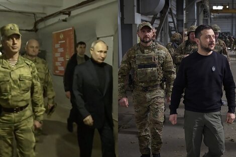 Putin y Zelenski visitaron a sus respectivas tropas en combate en Ucrania 