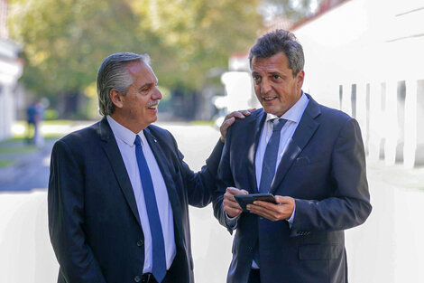 La postal del Presidente y Massa, ayer por la mañana en Olivos