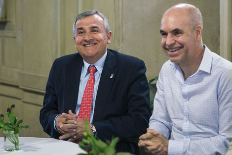 Gerardo Morales y Horacio Rodríguez Larreta. (Fuente: NA)