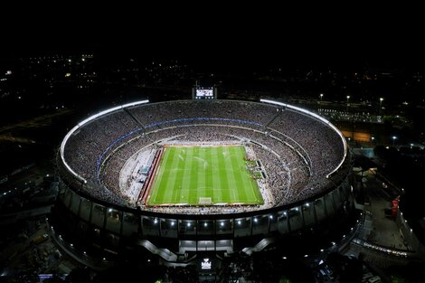 El estadio de River, durante la fiesta de los campeones frente a Panamá (Foto: AFP).