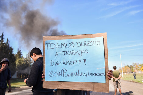 El Movimiento de Trabajadores Excluidos se manifestó este jueves en el basural.  (Fuente: Julieta Brancatto)