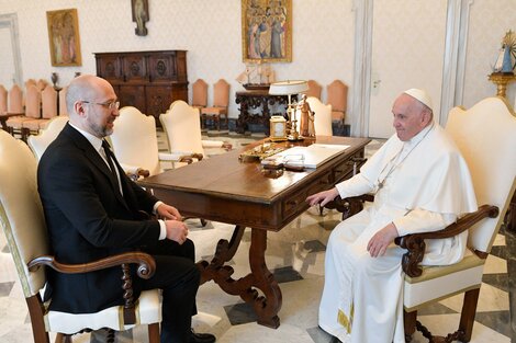 El Papa recibió al premier de Ucrania, Denys Shmyhal.  (Fuente: EFE)