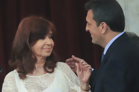 Cristina Kirchner junto a Sergio Massa.