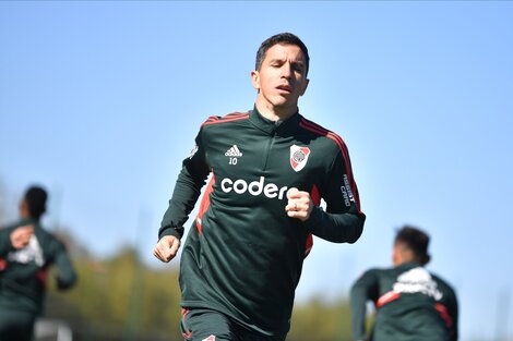 Ignacio Fernández durante el entrenamiento en Ezeiza (Fuente: Prensa River)