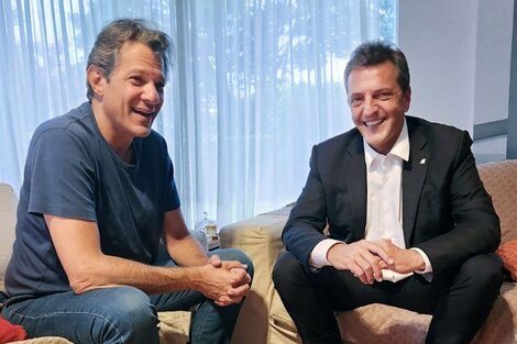 Fernando Haddad, ministro de Hacienda de Brasil,en un encuentro reciente con Sergio Massa.