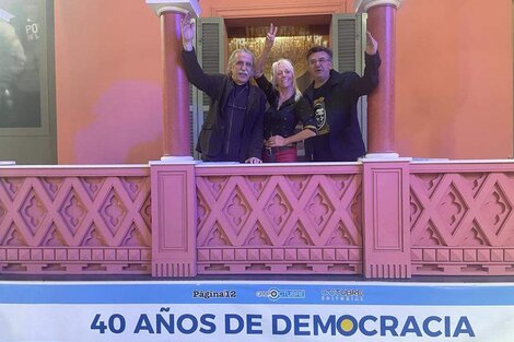 Daniel Santoro, Marina Olmi y Javier Romero antes de la presentación.