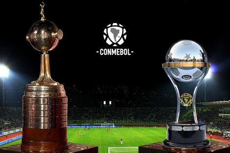 Los trofeos de la Copa Libertadores y de la Copa Sudamericana. 