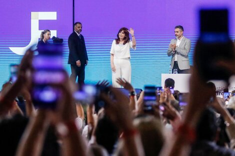 Cristina Kirchner hace unos días en una clase magistral en el Teatro Argentino de La Plata.