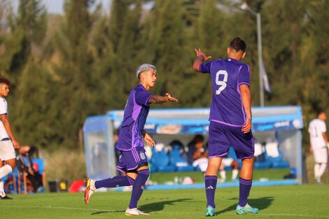 Gauto, jugador de Huracán, ingresó desde el banco y marcó en dos oportunidades ante el conjunto centroamericano. (Foto: AFA)