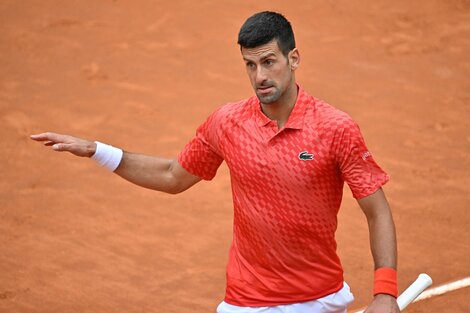 La calentura de Djokovic al recibir un pelotazo por la espalda